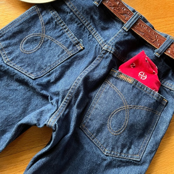 Vintage 70s Saddle King Ranch Jeans High Waisted Jeans Sz 28 x 32 - Picture 4 of 14